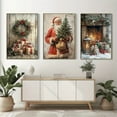 thumbnail image 4 of 3pcs Vintage Christmas Canvas Wall Art Set - Frameless Prints for Living Room, Bedroom, Office & Kitchen Decor, Room Decoration, 4 of 4