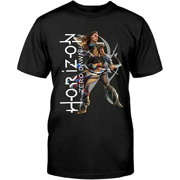 Men's Horizon_Zero_Dawn_T_Shirt_Gift_For_Men_Top_Men_S_Cotton_ Black T-shirts Black S