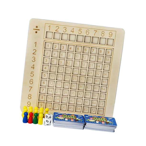 Tablero de multiplicación de madera Montessori, juego de mesa