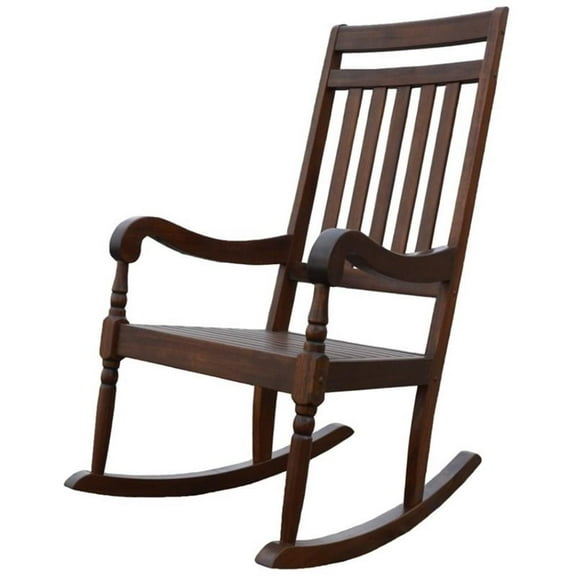 Bowery Hill Solid Hardwood Elm Rocker Weatherproof 36"D x 23.5"W x 45"H Unassembled