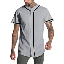 Hat and Beyond Mens Baseball Jersey T- Shirt Stripe Sports Team Hipster Tee Casual