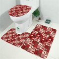 thumbnail image 2 of Red Christmas Patchwork Pattern Bathroom Rugs Sets 3 Piece,Toilet Cover Set,Absorbent Non Slip Bathroom Mats Sets with U-Shaped Contour Rug Toilet Rug Set, 2 of 5