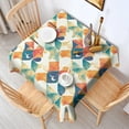 thumbnail image 2 of Square Tablecloth 42x42 Inch – Waterproof Polyester Printed Table Cover, Wrinkle Resistant & Washable for Kitchen Dining Picnic Party Decor, Single-v4-15, White, 2 of 6