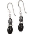 thumbnail image 2 of Sterling Silver Black Agate And Hematite Shepherd Hook Earrings (38 X 6.5) Made In Thailand qe13103, 2 of 5