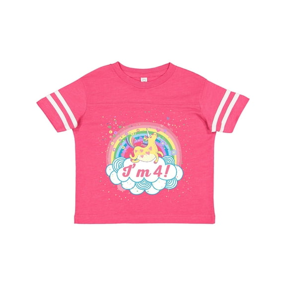 Inktastic 4th Birthday Unicorn Rainbow Cute Girls Girls Toddler T-Shirt