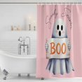 thumbnail image 3 of Pink Halloween Shower Curtain, Waterproof Shower Curtains for Bathroom, Cute Ghost Modern Art Washable Fabric Bathtub Curtain Set Bath Decor with 12 Hooks Standard 72"x72", 3 of 8