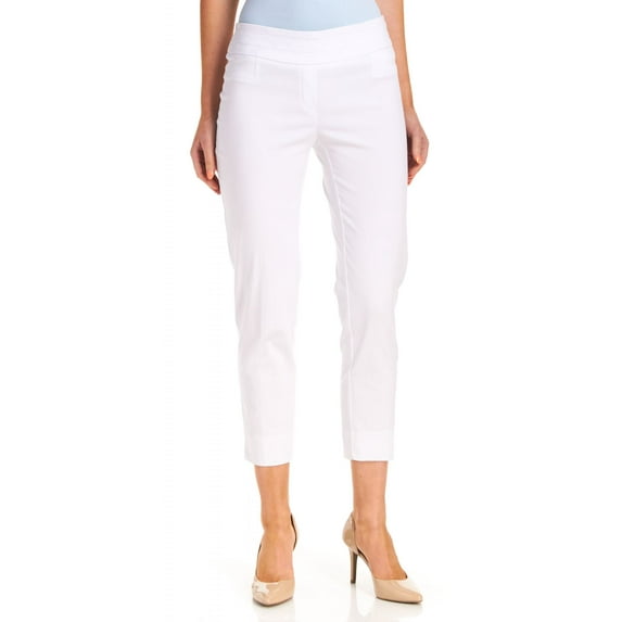 Zac & Rachel Women's Pull-On Millenium Ankle Pants, Optic White, 16