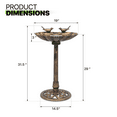 thumbnail image 6 of Magshion 28" Outdoor Garden Pedestal Bird Bath with Solar Pumb, for Patio Backyard Décor, Bronze, 6 of 9