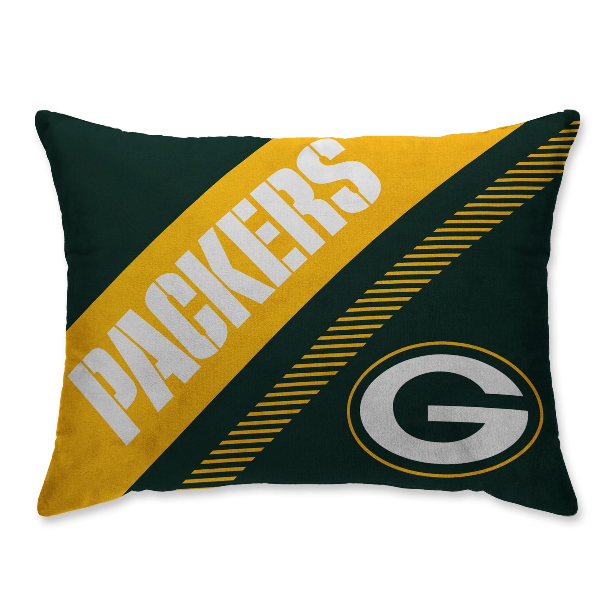 Green Bay Packers Super Plush Mink Diagonal Bed Pillow - Green ...