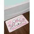 thumbnail image 2 of Girls Bath Mat, Miss Bunny Hoop in Love Romantic Cute Rabbit Valentines Day in Hearts Artwork, Non-Slip Plush Mat Bathroom Kitchen Laundry Room Decor, 29.5 X 17.5 Inches, Pale Pink White, Ambesonne, 2 of 2