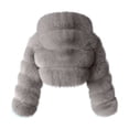 thumbnail image 4 of Dovford Womens Faux Fur Coat, Fall and Winter Fashion 2024 Fleece Fuzzy Hoodie Fluffy Shaggy Shearling Cropped Jackets Outwear, 4 of 5