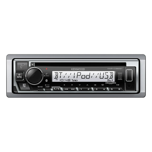Kenwood KMR-D382BTS Car and Marine Stereo Single Din with SiriusXM Ready, and Bluetooth Audio