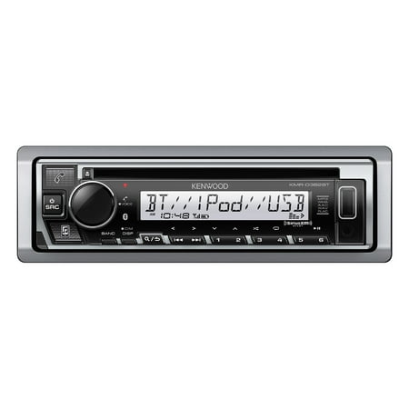 Kenwood - Bluetooth CD/Digital Media (DM) Marine Receiver and Satellite Radio-Ready with Detachable Faceplate - Silver