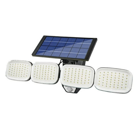 

Solarera Outdoor Solar Powered Flood Lights 200 LED with Remote Control IPX4 Waterproof 4 Adjustable Heads Security Light for Garage Patio Porch Garden Yard