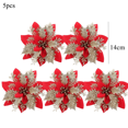 thumbnail image 3 of 5PCS Christmas Flowers Red Gold Blue Artificial Flower Heads 2023 Noel Home Tree Decorations Navidad Party DIY Wreath Supply, 3 of 5