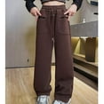 thumbnail image 7 of dazeni Cargo Pants for Girl Teen Baggy Parachute Trouser with Pocket Tween Wide Leg Y2K Sweatpant Hip Hop Dance Jogger Open Bottom Coffee, 7 of 7