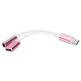 thumbnail image 1 of Adaptador de cable de carga de audio auxiliar 2 en 1 TypeC a 3,5 mm Conector divisor de auriculares (rosa), 1 of 5