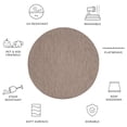 thumbnail image 6 of SAFAVIEH Courtyard Morven Chevron Stripes Indoor/Outdoor Area Rug, 6'7" x 6'7" Round, Brown/Beige, 6 of 10