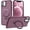 Wine Red, variant on for iPhone 12 Case & iPhone 12 Pro Case with Invisible Magnetic Ring Stand Translucent iPhone 12 & 12 Pro Phone Case 6.1" [Compatible with MagSafe][Great Grip Feeling], Pink