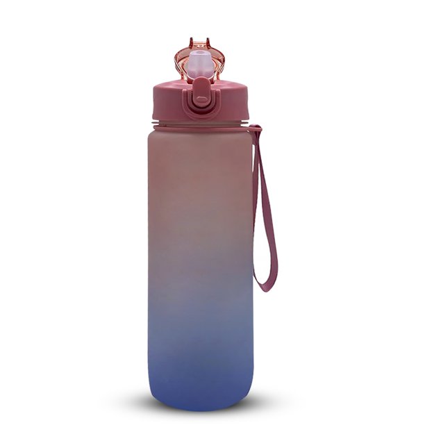 Soidarity Colador de botella de agua para hacer ejercicio con gradiente de 1L, soporte de vaso de plástico a prueba de fugas de gran capacidad para viajes Ropa Deportiva, Zapatos No.03 Soidarity OD002189-03