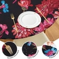 thumbnail image 4 of Tablecloth Botanical Garden Print Floral Watercolor Pattern Waterproof Round Cover with Elastic Edges and Backing, 4 of 7