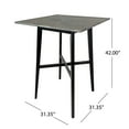 thumbnail image 3 of Daisy Modern Bar Table with Rubberwood Legs and Laminate Table Top, Paladina Marble Finish, 3 of 8