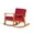 Natural Oil Finish + Burgundy Cushions, variant on Cfowner Modern Accent Rocking Chair for Living Room/Bedroom/Nursery, Natural Oil Finish, Dark Green Cushions