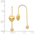 thumbnail image 3 of Primal Gold 14 Karat Yellow Gold Puffed Heart with Screw End Threader Earrings, 3 of 5