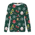 thumbnail image 4 of Gibobby Chaqueta Athletic Mujer holgado a la moda Sudadera deportiva con estampado navideño colorido para mujer, manga larga, cuello Rojoondo, sudadera con capucha (Verde, L), 4 of 5