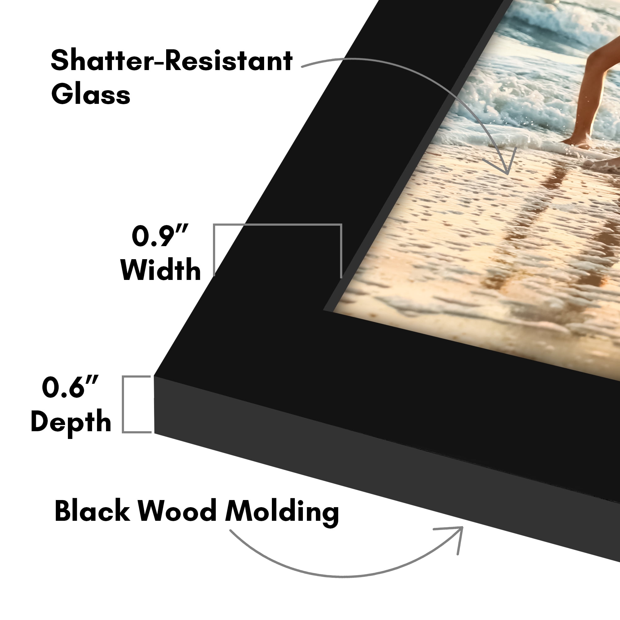 Americanflat 11x17 Picture Frame with Shatter-Resistant Glass 2 Pack Signature Collection Gallery - Black