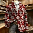 thumbnail image 2 of oelaio Mens Christmas Blazer Big and Tall Corduroy Suit Jacket Xmas Snowflake Print Long Sleeve 2 Button Business Office Jacket Holiday Party Blazers Multicolor L, 2 of 8