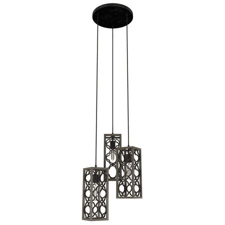 

Hunter Gablecrest French Oak and Rustic Iron 3 Light Cluster Ceiling Light Fixture