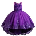 thumbnail image 1 of Vestido para niñas, vestido de princesa con bordado de hilo esponjoso para actuación de piano, 1 of 5