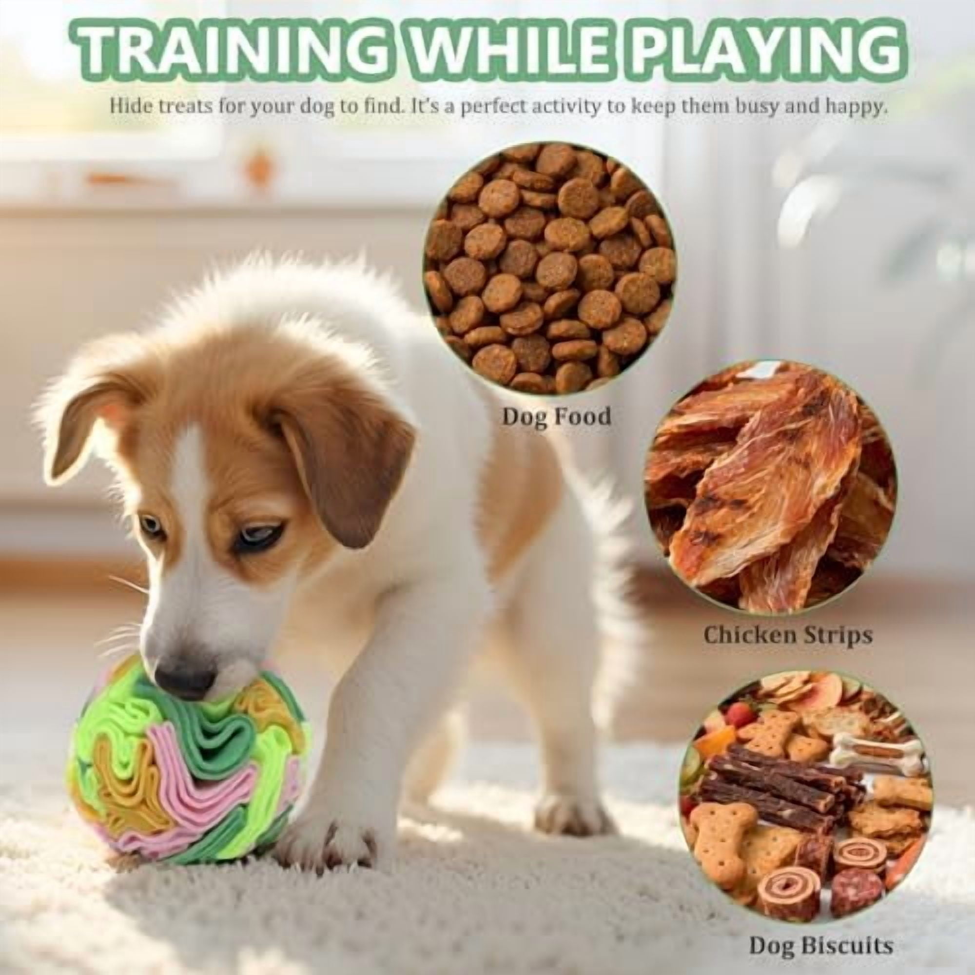 Vibrant Snuffle Ball for Dogs, Playful Color-Mix Slow Feeder Toy, Eye-Catching Interactive Puzzle for Mental Enrichment, Indoor Fun for Small Medium Large Dogs Multi-colored,Medium