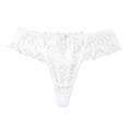 thumbnail image 1 of Gibobby Calzoncillos sexy Ropa interior calada Sexy de encaje para mujer, cintura trasera de encaje, cintura media alta(Blanco,XL), 1 of 3