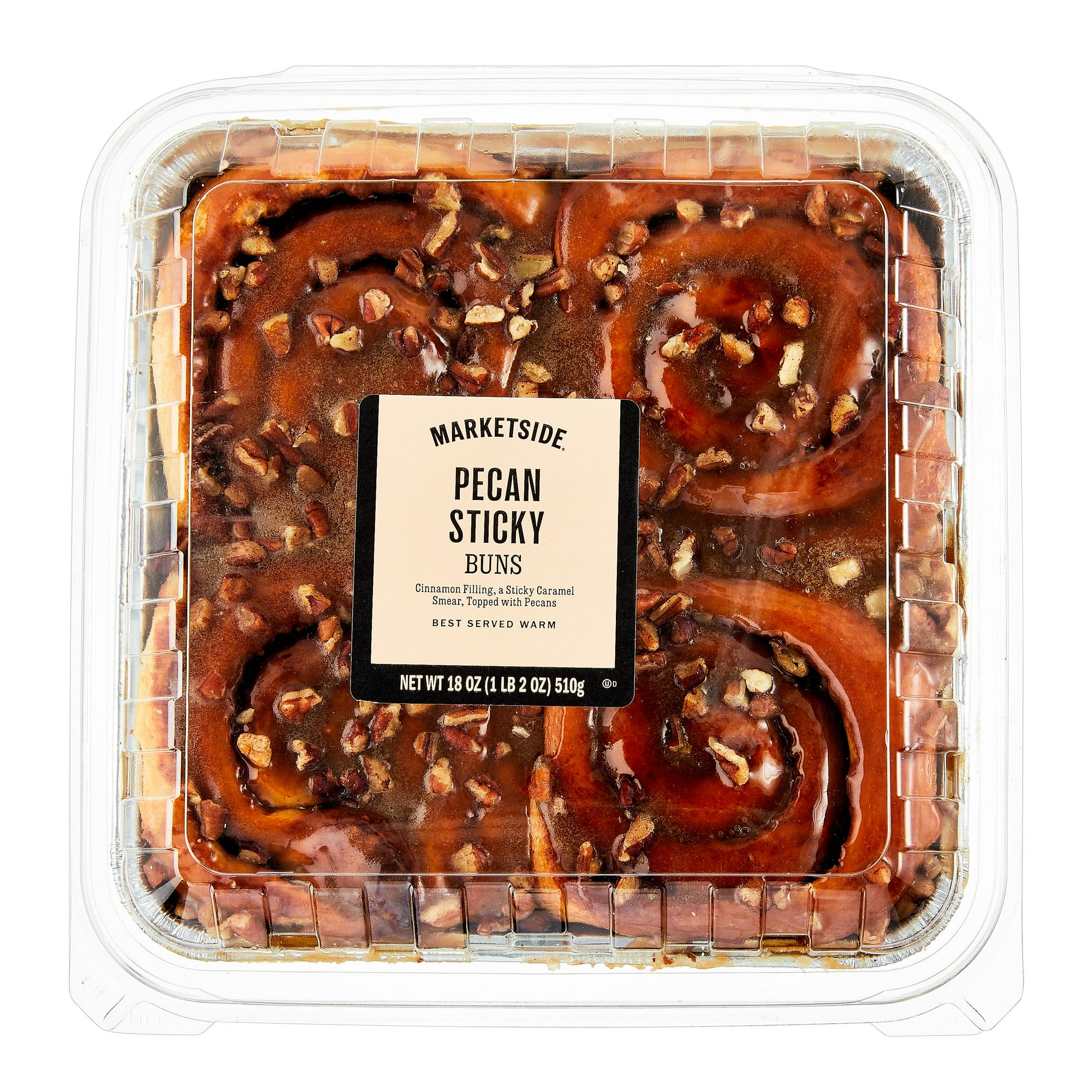 Marketside Pecan Sticky Bun, 18 oz Clamshell, 4 Count