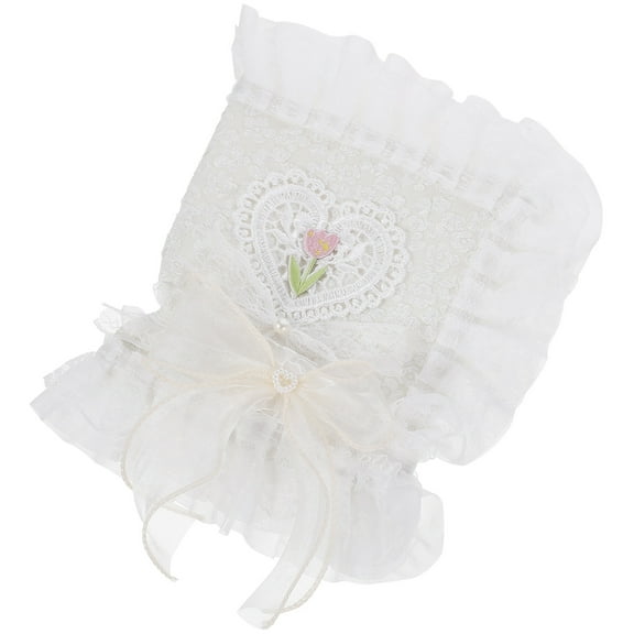 RENACLIPY Lace Book Cover Protective Sleeve for Students White Polyester Lightweight Book Protector 13.5 x 9.5 inches