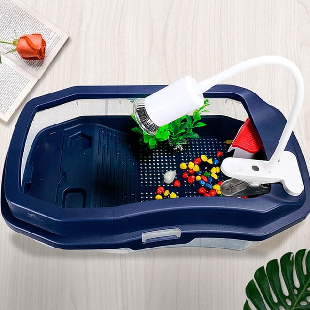 RENACLIPY 1Pc Tortoise Tank with Resting and Swimming Areas Made from Strong Break Resistant Plastic