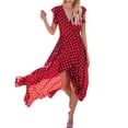 thumbnail image 2 of Robe d'Été à Imprimé Floral Croix V Cou Bohème Flowy Longues Maxi Robes, 2 of 8