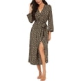 thumbnail image 1 of Peignoir pour Femmes Léger à Manches 3/4, Robe de Chambre Kimono à Col en V, Longue Tenue de Nuit, 1 of 5