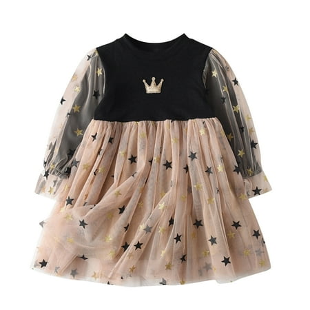 

QYZEU 5T Girls Clothes Girls Cat Dress Pattern Kids Dresses Outfits Toddler Clothes Princess Dress Tulle Baby Knitted Girls Ribbed Party Mesh Girls Dress&Skirt