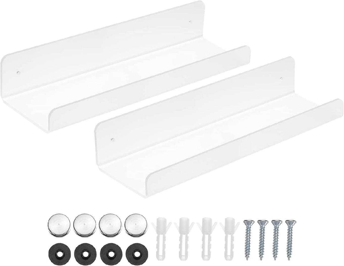 Acrylic Floating Shelf, Floating Wall Mounted Shelves for Bathroom