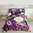 thumbnail image 2 of Manfei Teens Chic Purple Flowers 2pcs Bedding Comforter Set,Vintage Aesthetic Twin Comforter Sets,Retro Floral Blossom Breathable Bedding Set,Ultra Soft Home Decor,Reversible, 2 of 8