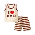 thumbnail image 2 of SGFCWSX Boys 2 Piece Outfits Summer Print Sleeveless Tank Top Elastic Waist Shorts Casual Set for Kids Khaki Size 2T, 2 of 8