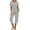 Gray, variant on Women's Bamboo Pajama Set Buttery Soft 2-Piece V-Neck Short Sleeve Top & Cropped Pants with Pocket Home Sleepwear Suit