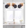 thumbnail image 2 of Navy Blue Brown Art Kitchen Valances for Windows Farmhouse Linen Window Valance Curtain for Living Room Window Treatment Modern Art Geometric Splashing Valance Rod Pocket Topper Drape, 42 x 12 Inch, 2 of 6