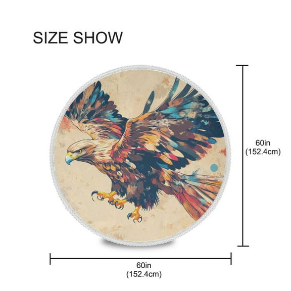 BZSMCE Round Tablecloth Colorful Bird Printing Pattern Tableclothes