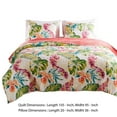 thumbnail image 5 of Benjara Aulne 3 Piece King Quilt Set with Leaf Print- Multicolor, 5 of 5