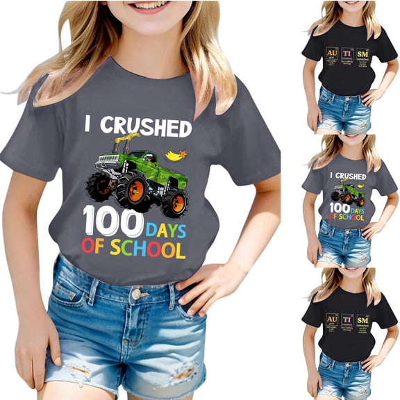 Girls Tshirts Packs Size 10-12 Casual Summer Tops Short Sleeve Basic Layering Tee Classic Fit Back To School Birthday Casual Summer Tops