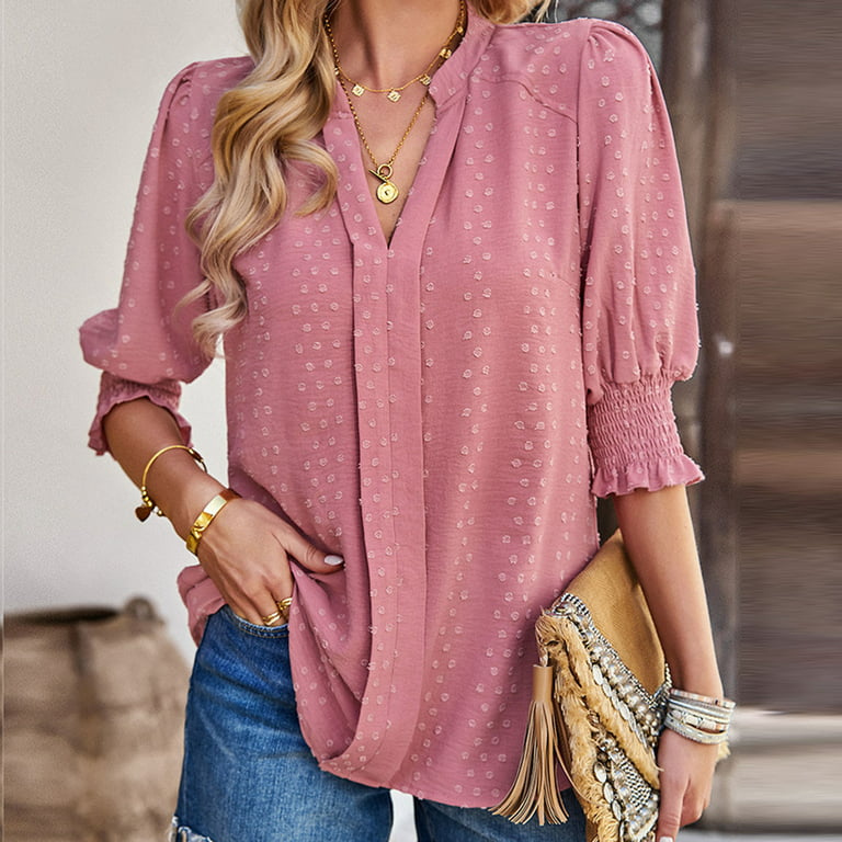 ZVAVZ Spring Shirts for Women 2024, Ladies Spring Tops Work Casual Tops  Business Casual Tunic Short Sleeve Blouse